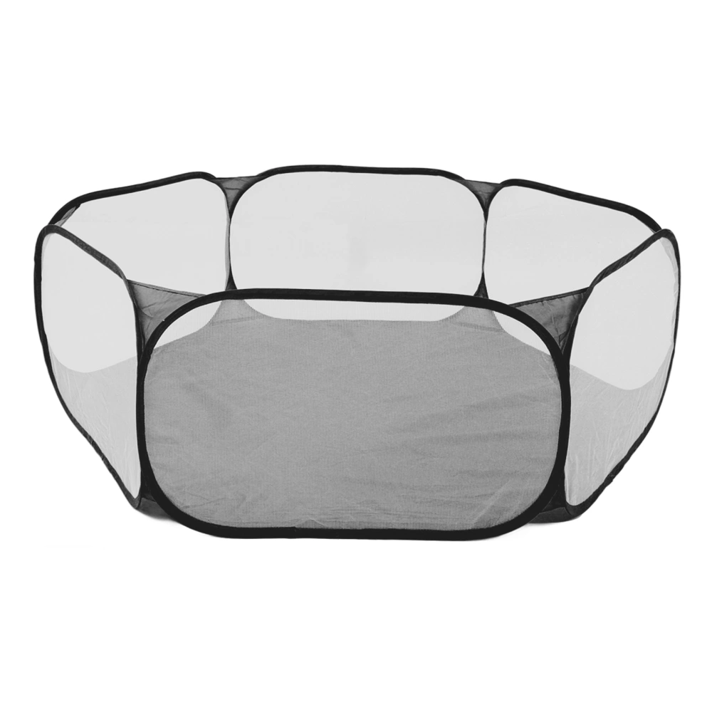 Small Animals Tent Foldable Breathable Interactive Easy Access Portable Small Pet Playpen for Pets Black