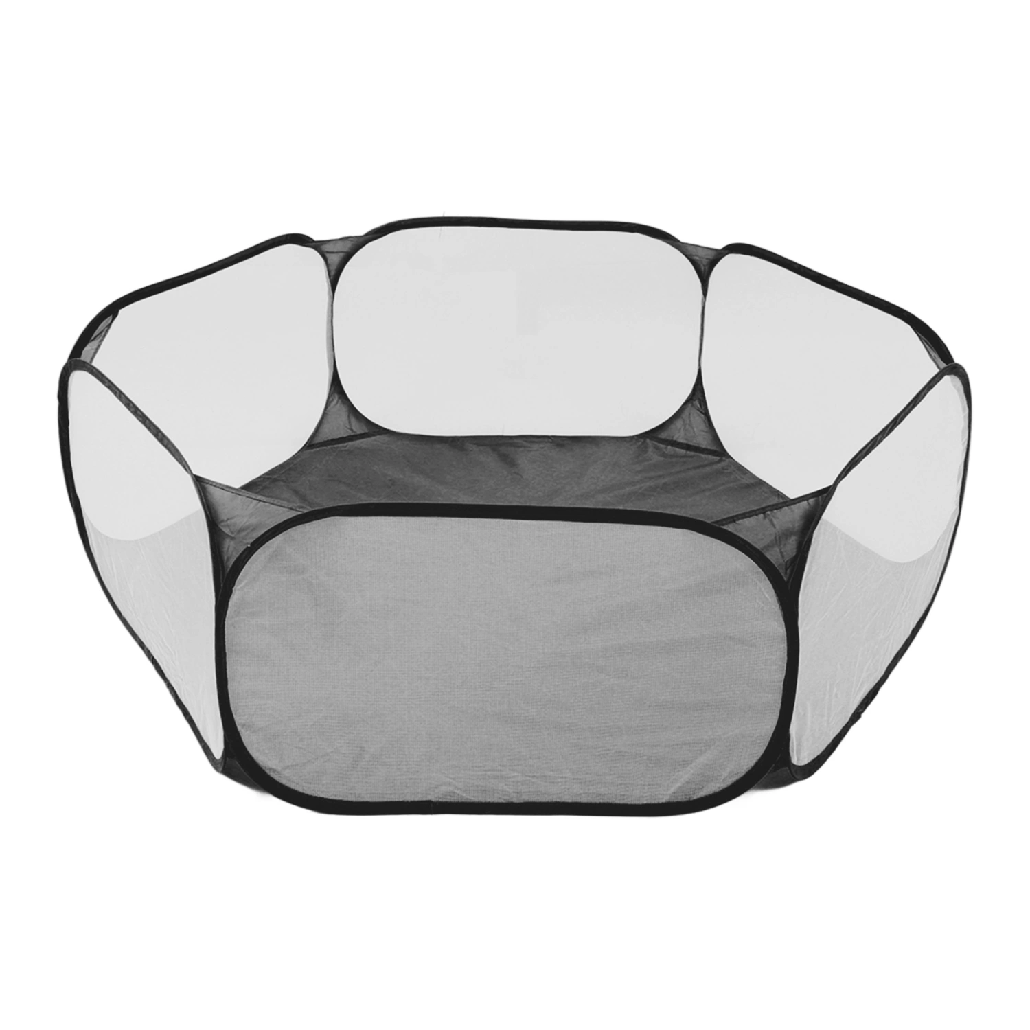 Small Animals Tent Foldable Breathable Interactive Easy Access Portable Small Pet Playpen for Pets Black