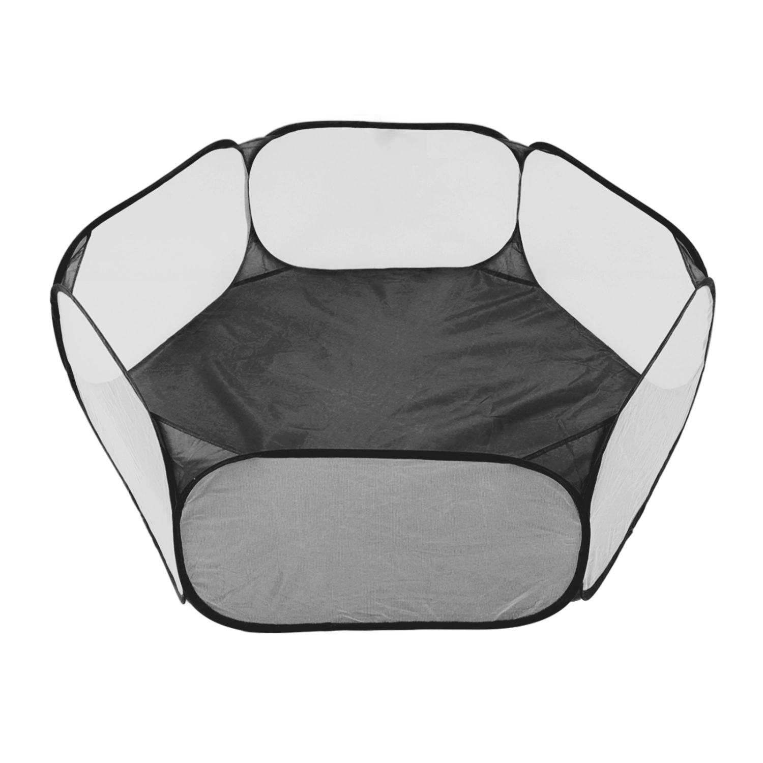Small Animals Tent Foldable Breathable Interactive Easy Access Portable Small Pet Playpen for Pets Black
