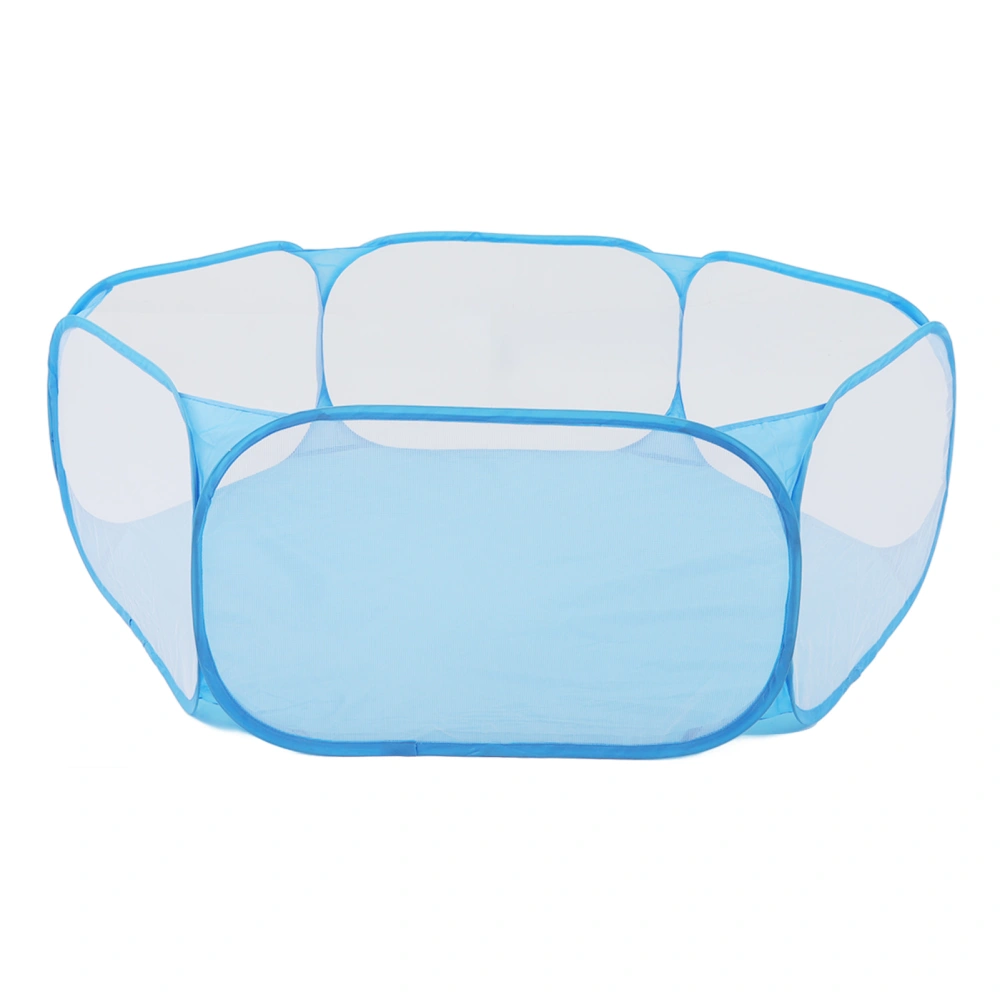 Small Animals Tent Foldable Breathable Interactive Easy Access Portable Small Pet Playpen for Pets Blue