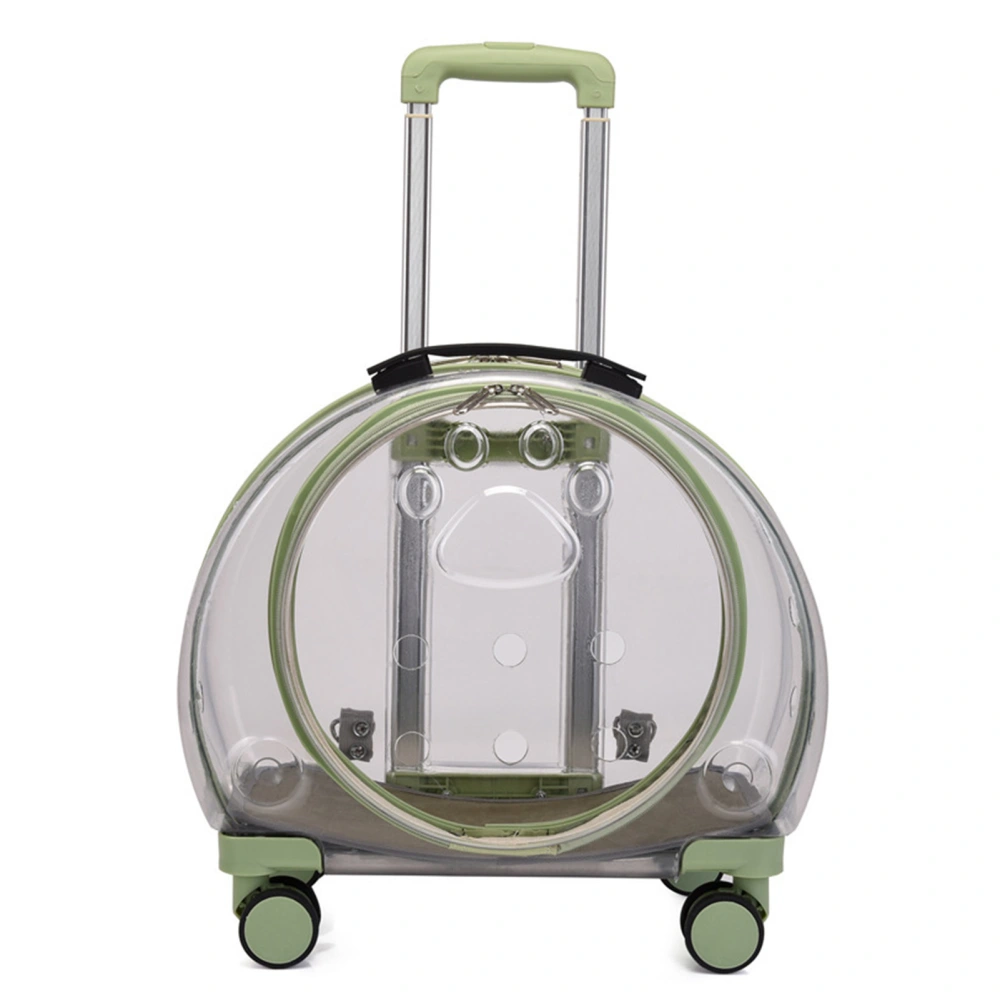 Pet Bubble Backpack Wear Resistant Portable Breathable Pet Trolley Case for Small Pets Kittens Dogs Rabbits Green A