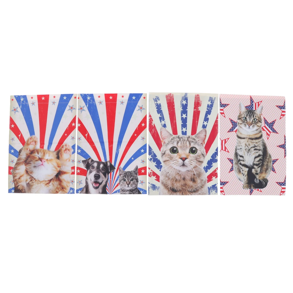 Buyweek Pet Outdoor Garden Flag Set Double Sided Home Decorative Dog Cat Garden Flags for Garden Arrangement Patio Yard Lawn