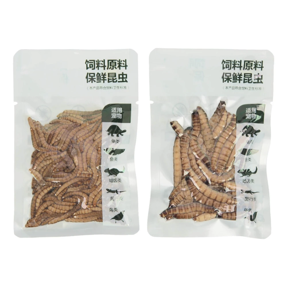 Buyweek Mealworm Barleyworm Food Nutritious Safe Vacuum Packaging Reptile Worms Food for Fish Birds Rodents