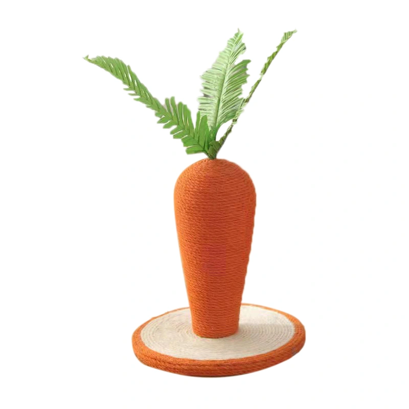 Cat Scratch Post Carrot Shape Soft Comfortable Vivid Lovely Thicken Durable Sisal Cat Scratcher Mat Large