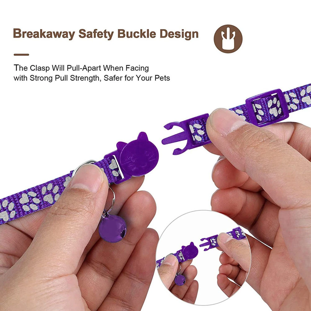 2Pcs Cat Collar with Bell and Safety Closure Reflective Collar for Kittens Puppies