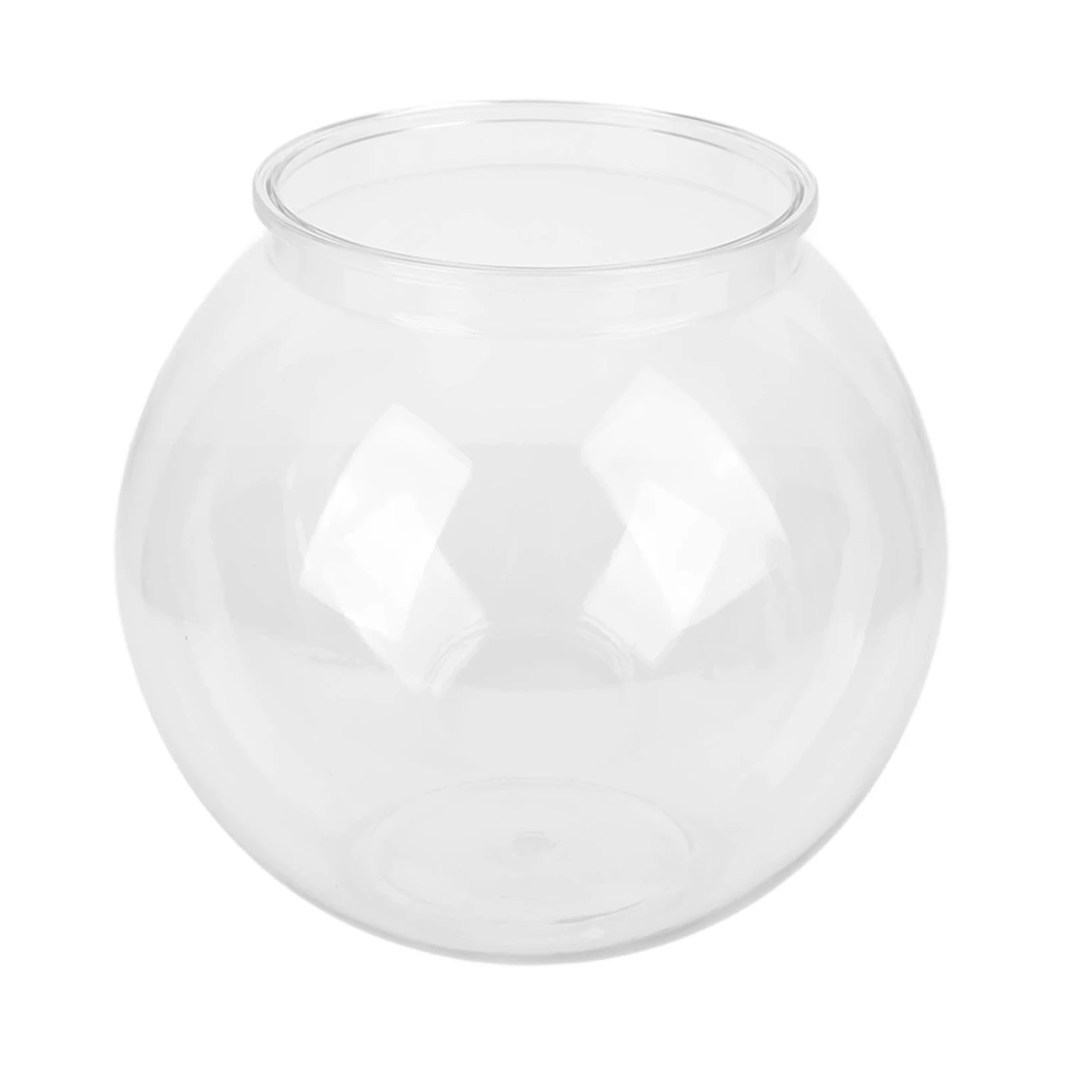 Heavy Duty Plastic Round Fish Bowl Style Break Proof Multipurpose Small Round Fish Tank for Desk Bookcase Decorations S