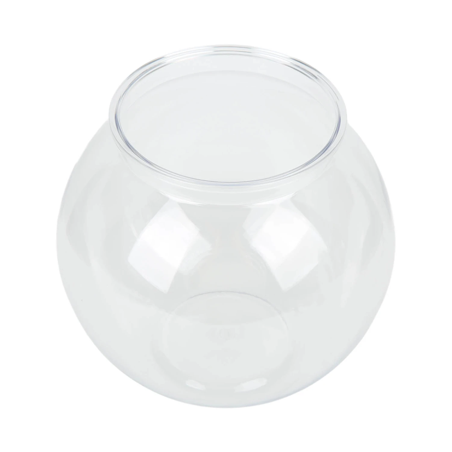 Heavy Duty Plastic Round Fish Bowl Style Break Proof Multipurpose Small Round Fish Tank for Desk Bookcase Decorations S