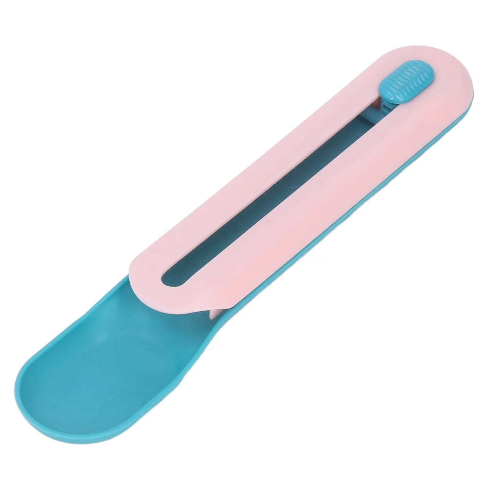 Cat Wet Treats Dispense Spoon Practical Cat Snack Spoon for Pet Feeding Watering Supplies Blue Spoon with Pink Handle