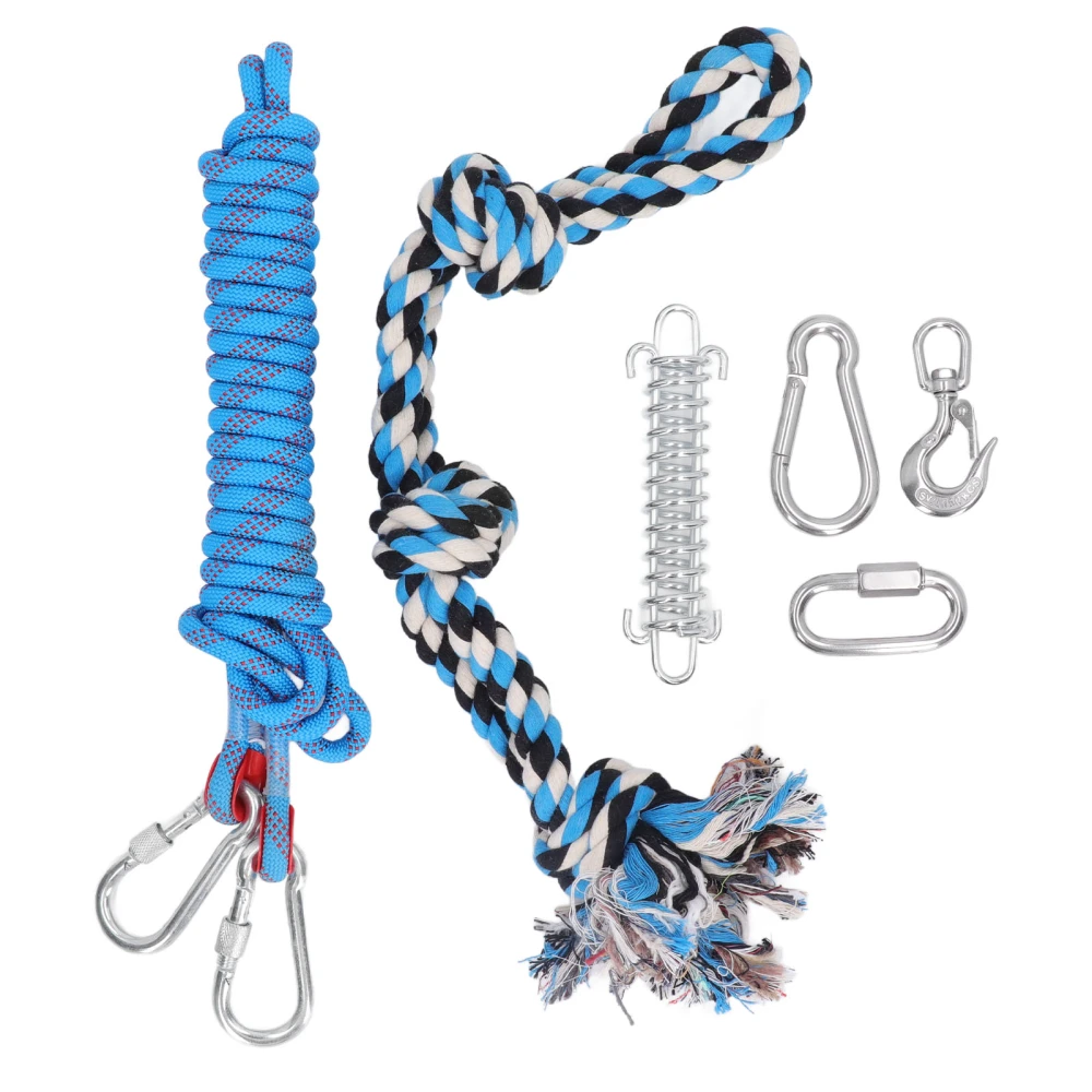 Spring Pole Dog Toy 360 Degree Rotating Muscle Builder Interactive Puppy Tug Rope Toy for Indoor Outdoor