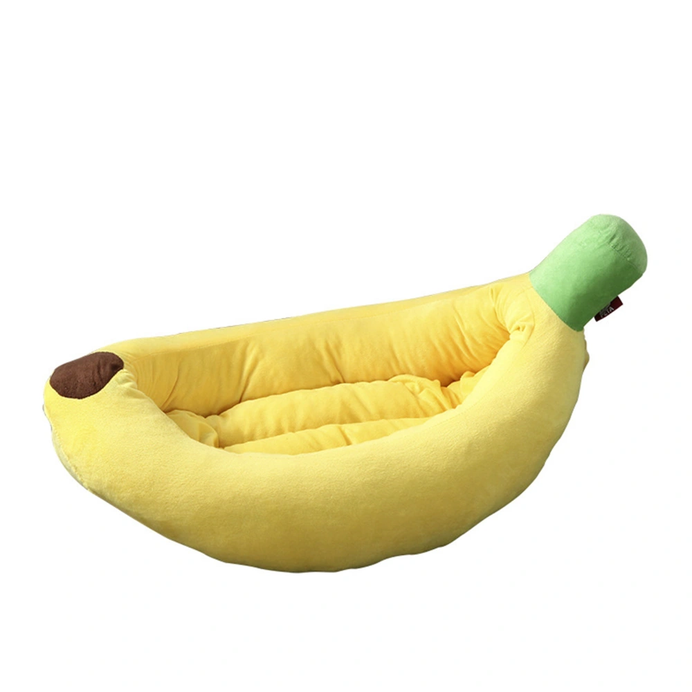 Dog Bed Soft Skin Friendly Removable Washable Cartoon Banana Shape Pet Cushion Bed for Puppy Cat Single Banana Nest 80x50x18cm / 31.5x19.7x7.1in (About 1400g/49.4oz)