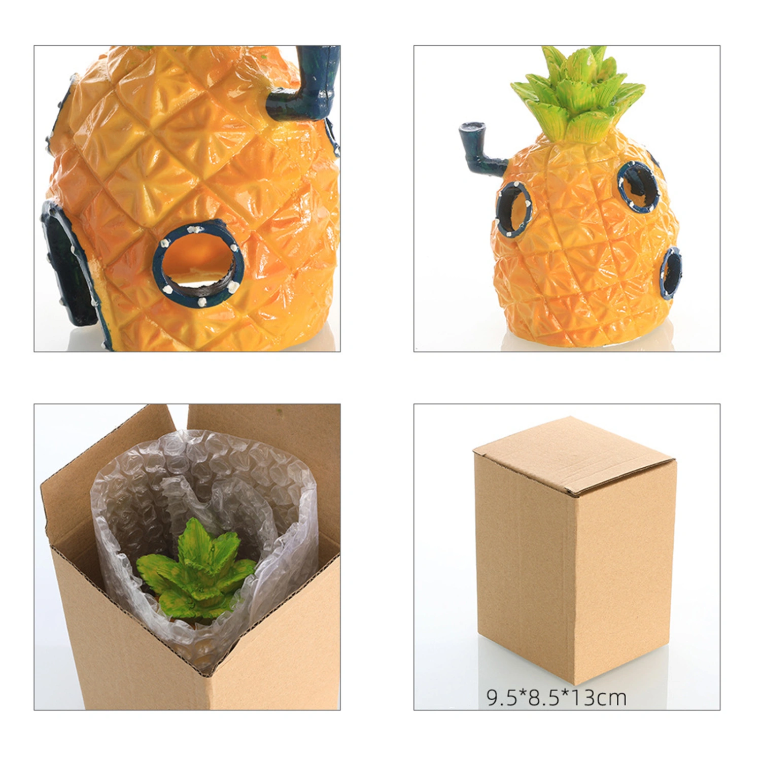 Cartoon Aquarium Ornament Cute Fish House Fish Tank Ornament for Aquarium Landscape Ananas House