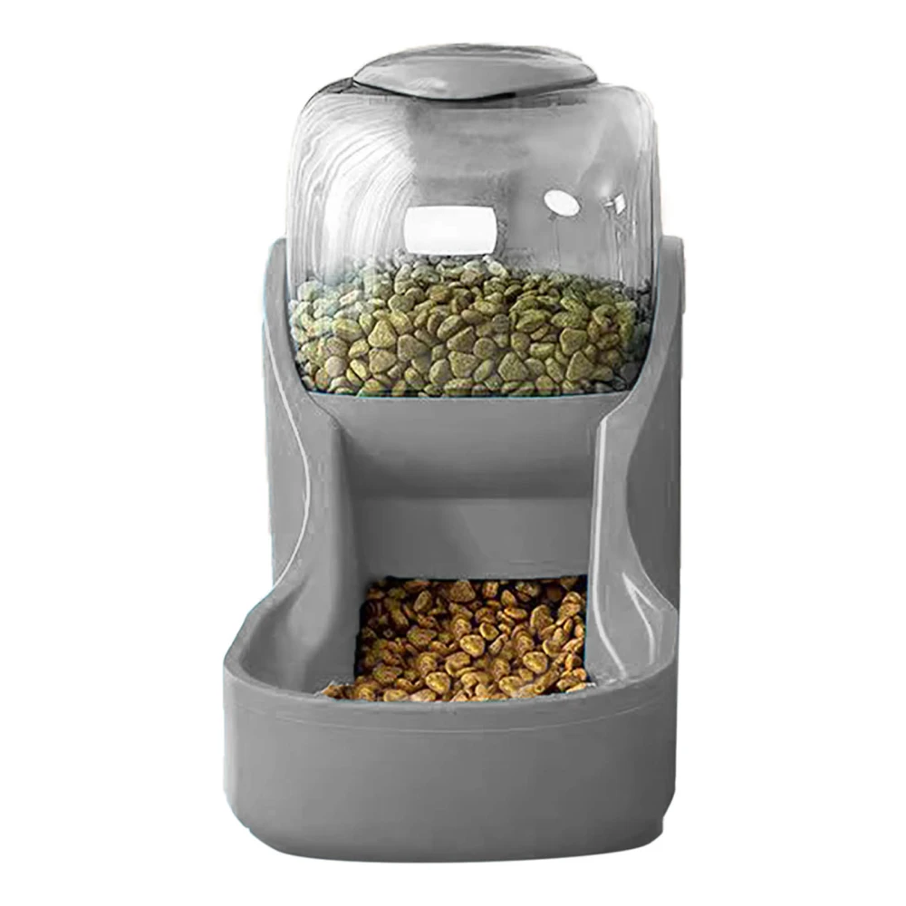 Buyweek Automatic Dog Feeder Set Large Capacity Automatic Gravity Cat Water Dispenser Food Bowl for Pets Grey Visual Feeder