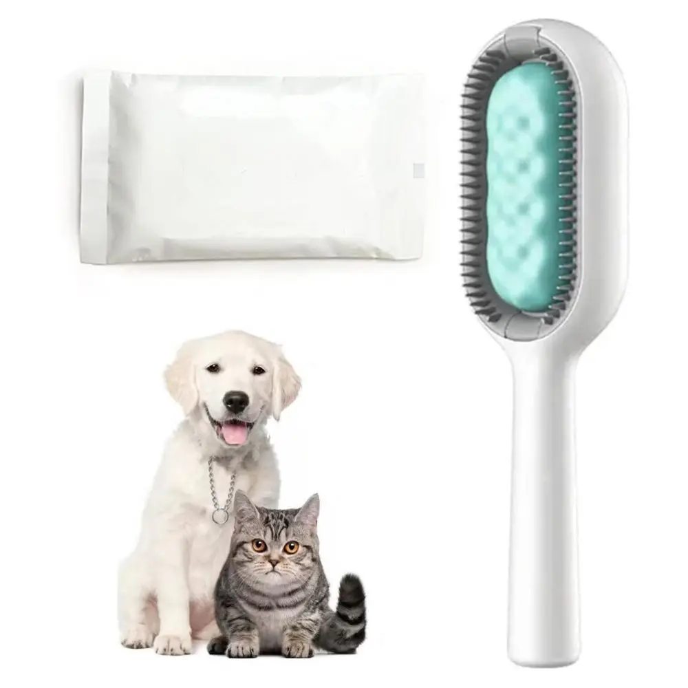 Short Bristles Green Pet Brush Grooming Comb Soft Bristles Pet Grooming Brush for Massage Removal of Loose Tangled Hair