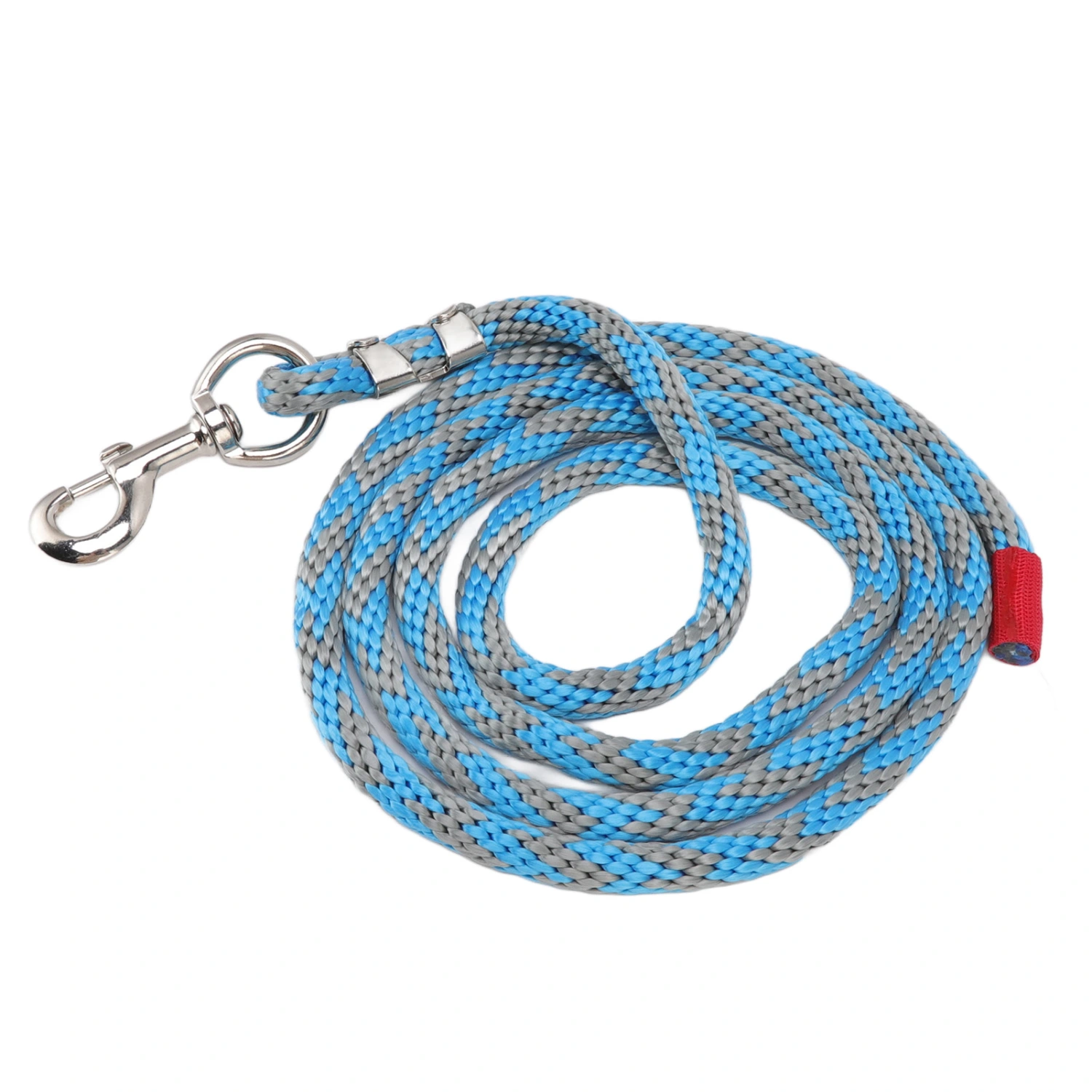 Horse Rope Thickened Wearable Soft Touch Nylon Pet Leash with Alloy Hook for Livestock Dogs 9.8ft Blue Grey