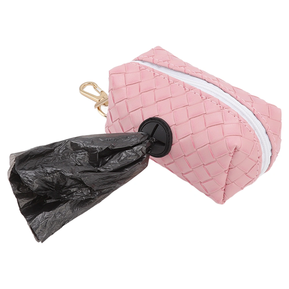 Dog Garbage Zipper Bag Dispenser Matte Large Capacity Appropriate Hole Size Dog Poop Bag Dispenser for Dog Outdoor Sakura Pink