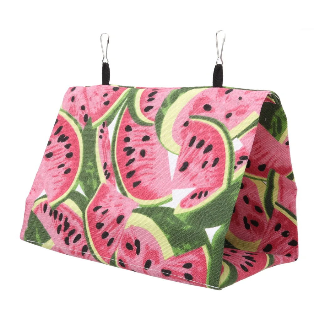 Parrot Hammock Canvas Colourful Watermelon Pattern Soft Comfortable Bird Triangle Nest for Bird Play and Rest 25x15x18cm/9.8x5.9x7.1in