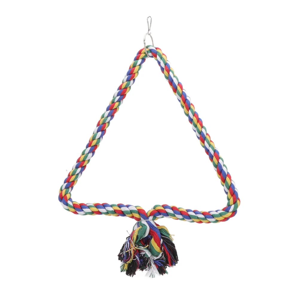 Bird Swing Toy Triangular Colorful Climbing Playing Rope Parrots Perch Stand for Cockatiels Parakeets 30cm