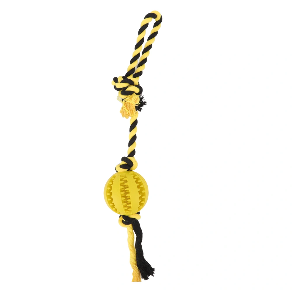 Dog Puzzle Teething Toy Bite Resistant Dog Training Treats Teething Rope Toy for Chewing Playing Yellow