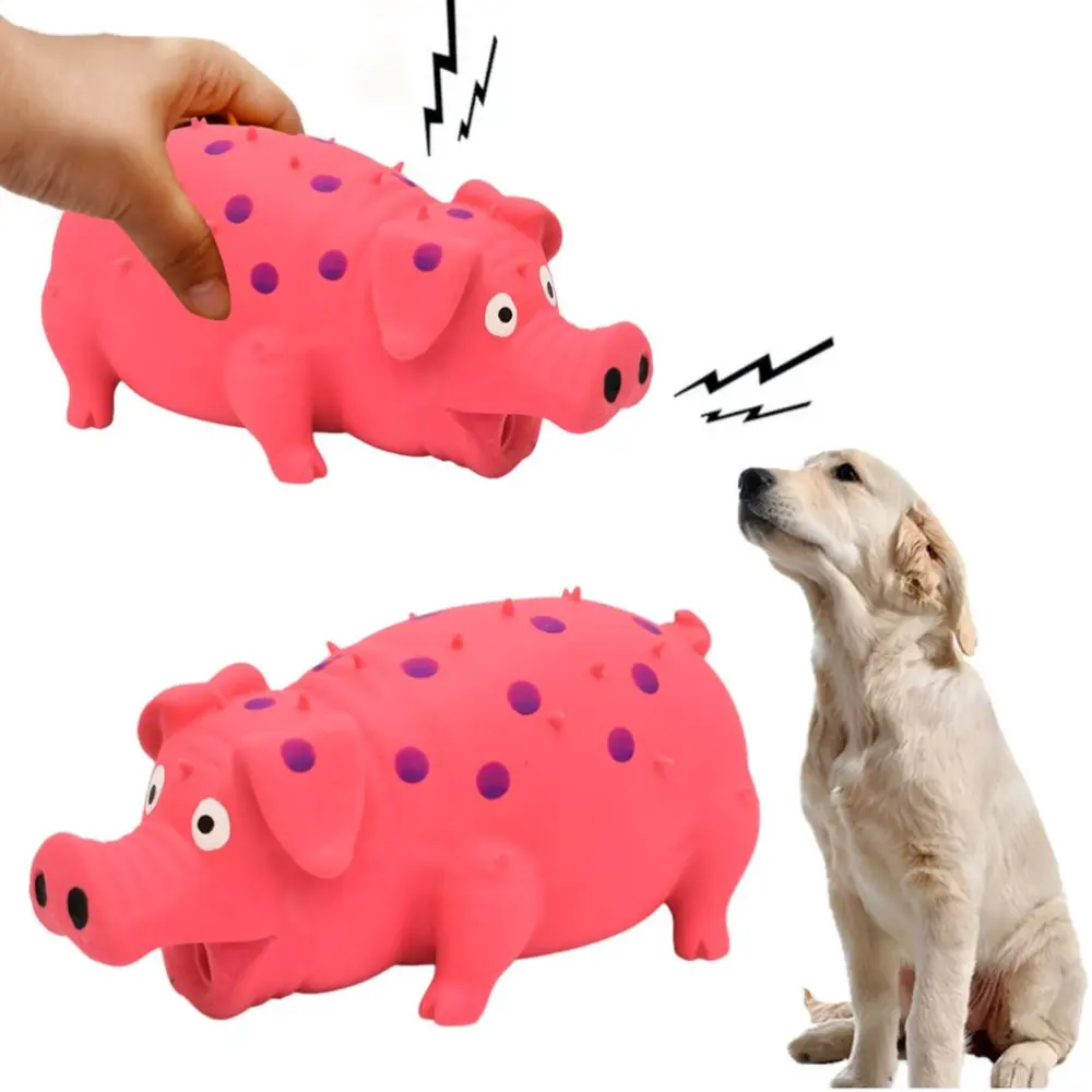 Pig Squeaky Dog Toy Interactive Dog Chew Toy Rubber Pig Dog Toy for Small Medium Large Dogs