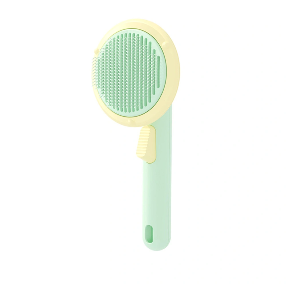 Pet Silicone Comb Comfortable Massage Self Cleaning Hair Removal Pet Grooming Brush with Handle for Pets Avocado Pet Self Cleaning Comb