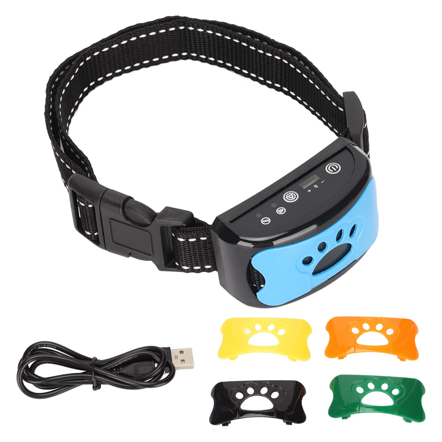 Dog Bark Collar 2 Modes Rechargeable Waterproof Auto Lock Humanized Adjustable Dog Bark Stopper Collar for Dogs