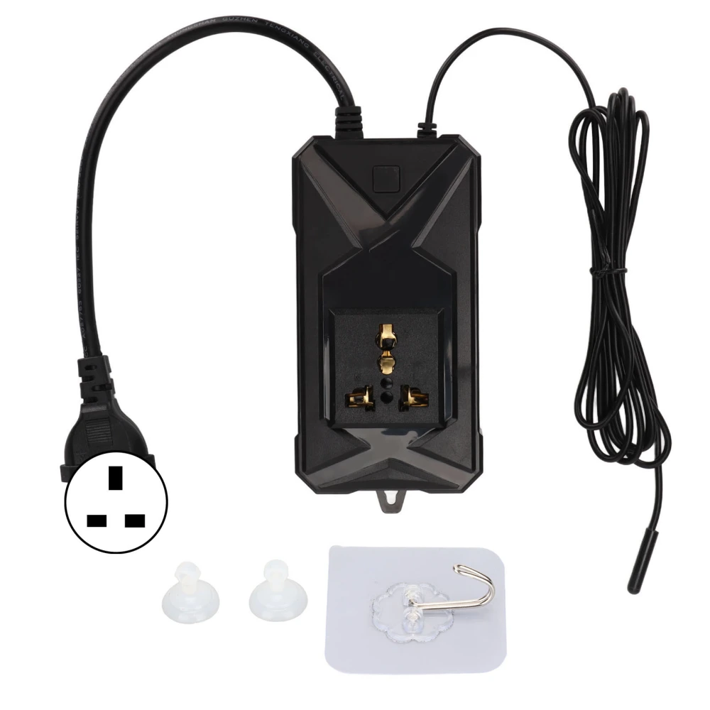 Aquarium Temperature Controller Real Time Digital Over Temp Fish Tank Thermostat with Probe 110‑220V UK Plug