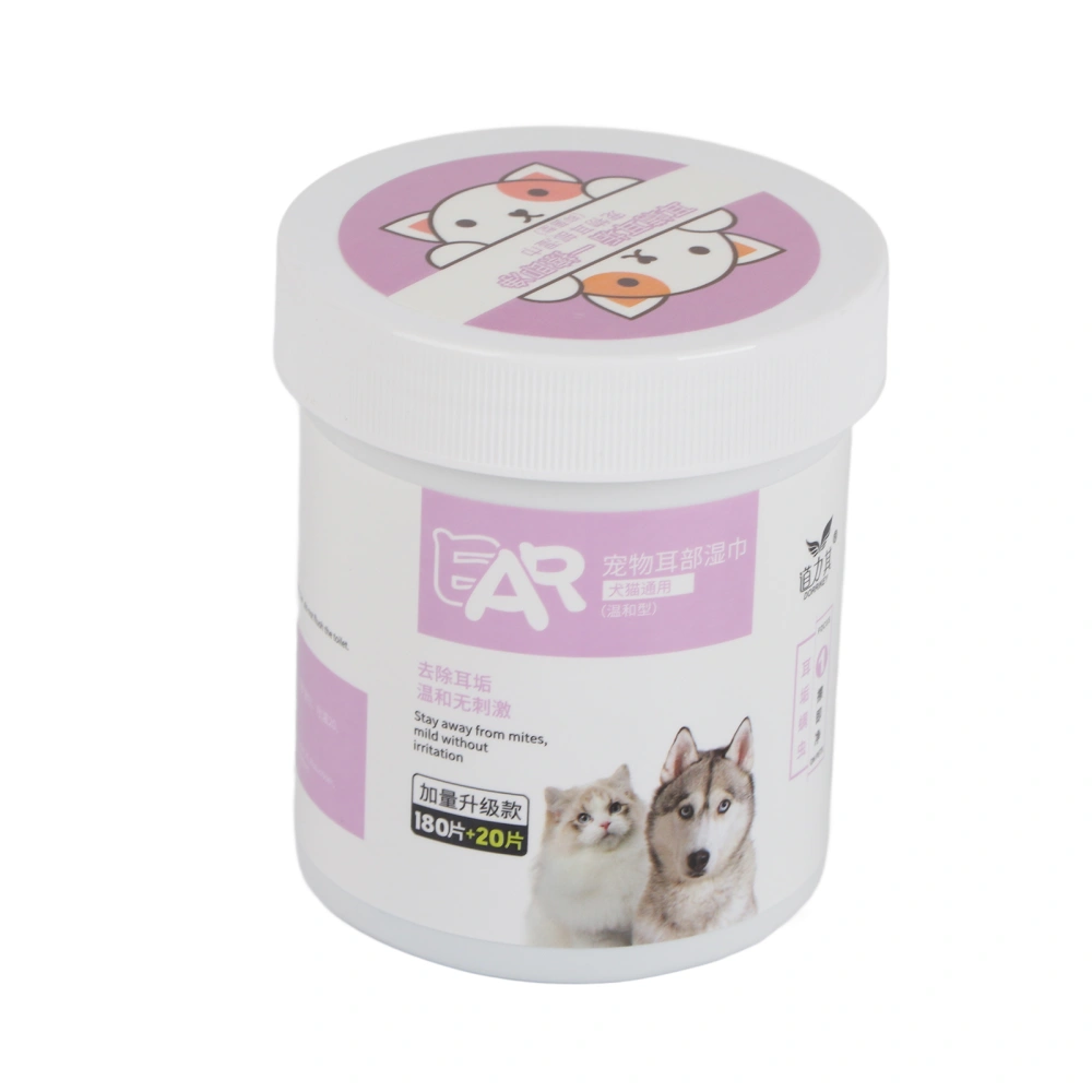 180pcs Dog Ear Cleaner Wipes Removes Wax Itching Odor Infections Hypoallergenic Pet Wipes for Dogs Cats Puppies Kittens