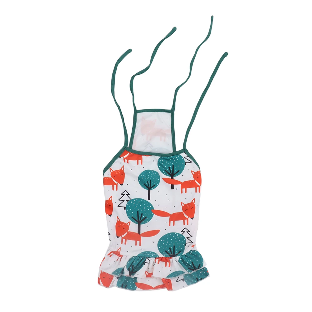 Pet Summer Dress Watermelon Print Sun Block Dog Suspender Skirt for Sping Summer S