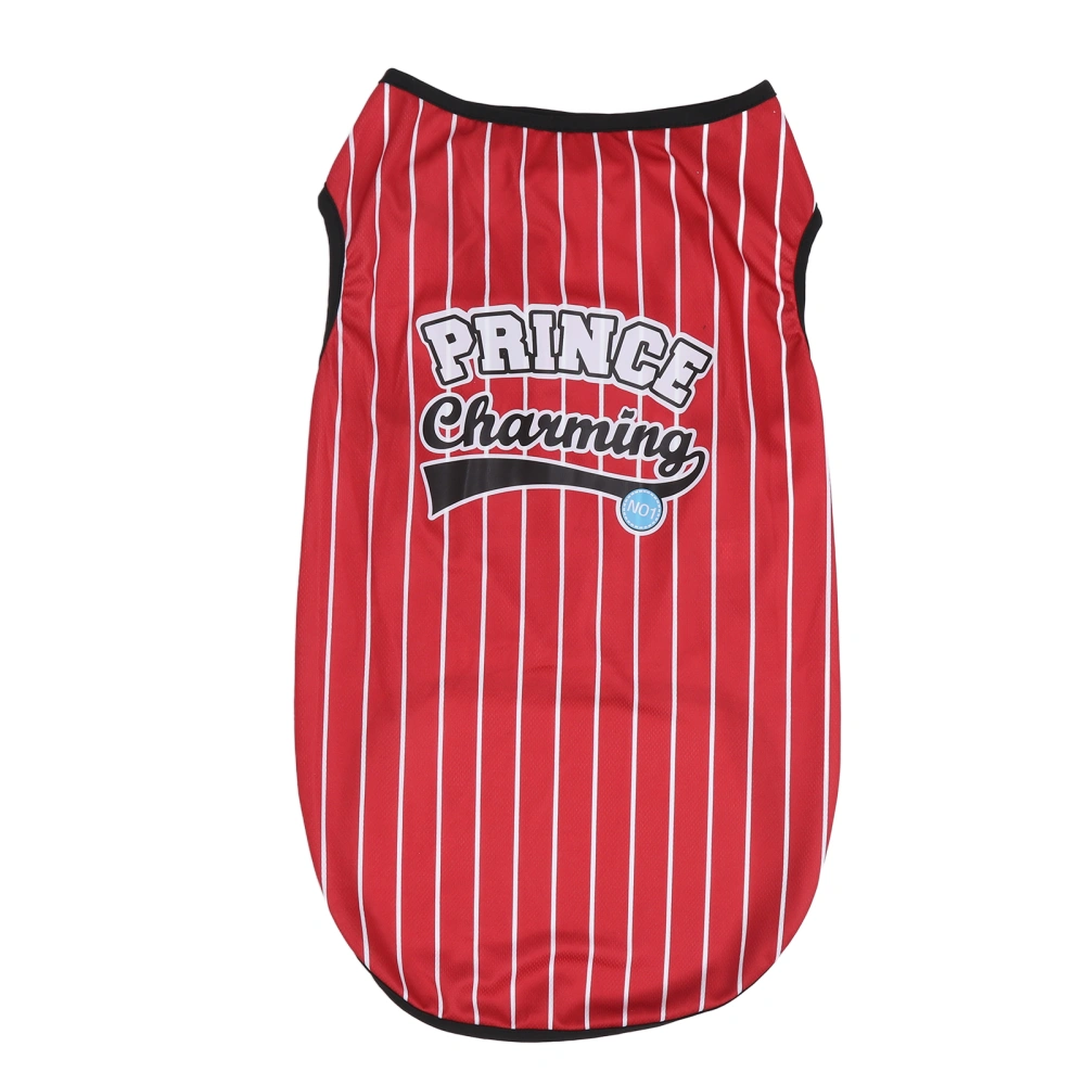 Pet Vertical Stripes Vest Vertical Stripes Classic Loose Prevent Sunburn Avoid Hair Loss Pet Clothes for Pets and Dogs Red 2XL