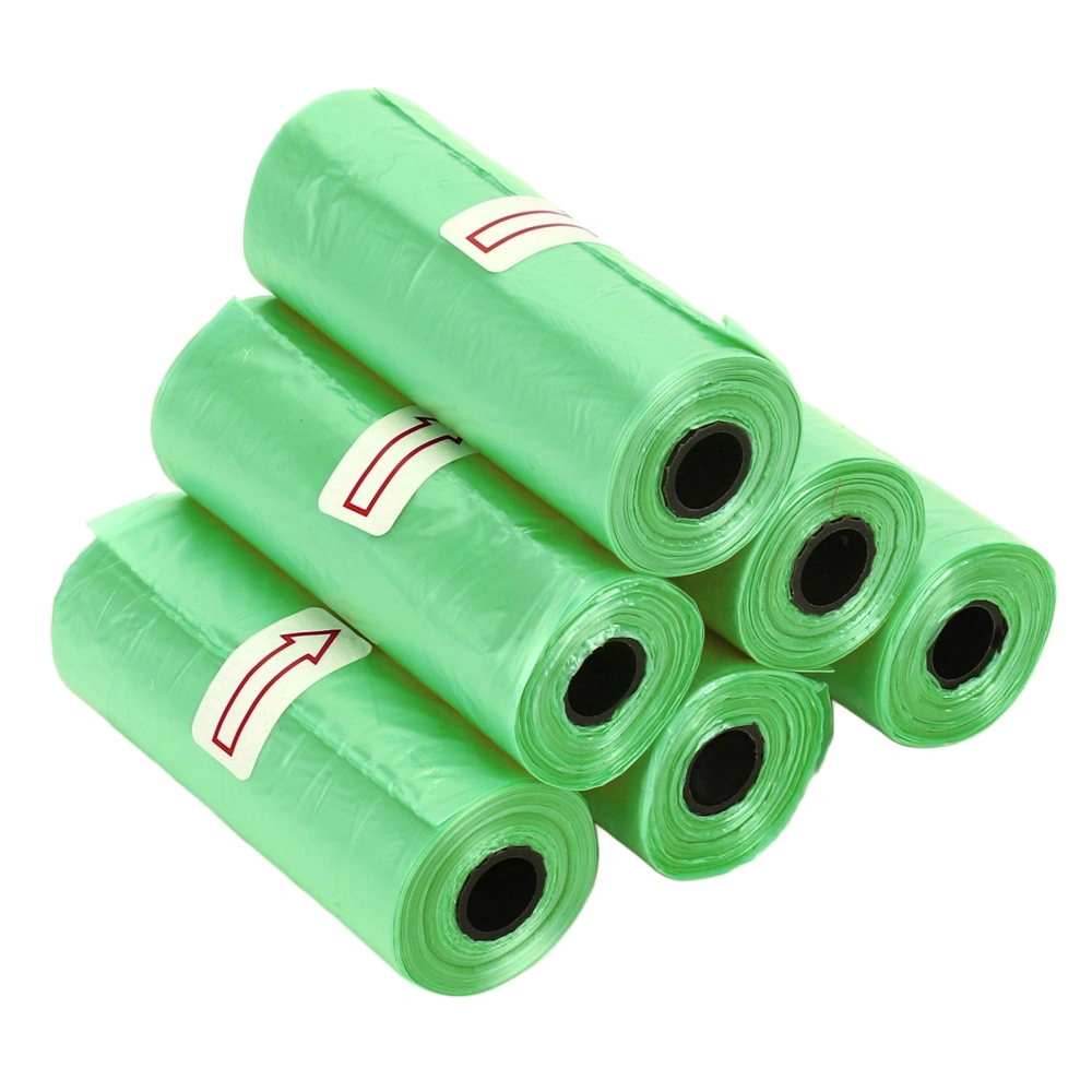 Buyweek 6 Rolls Pet Waste Bags Leak Proof Thick and Strong Portable Dog Poop Bags for Dogs Cats Pets Green