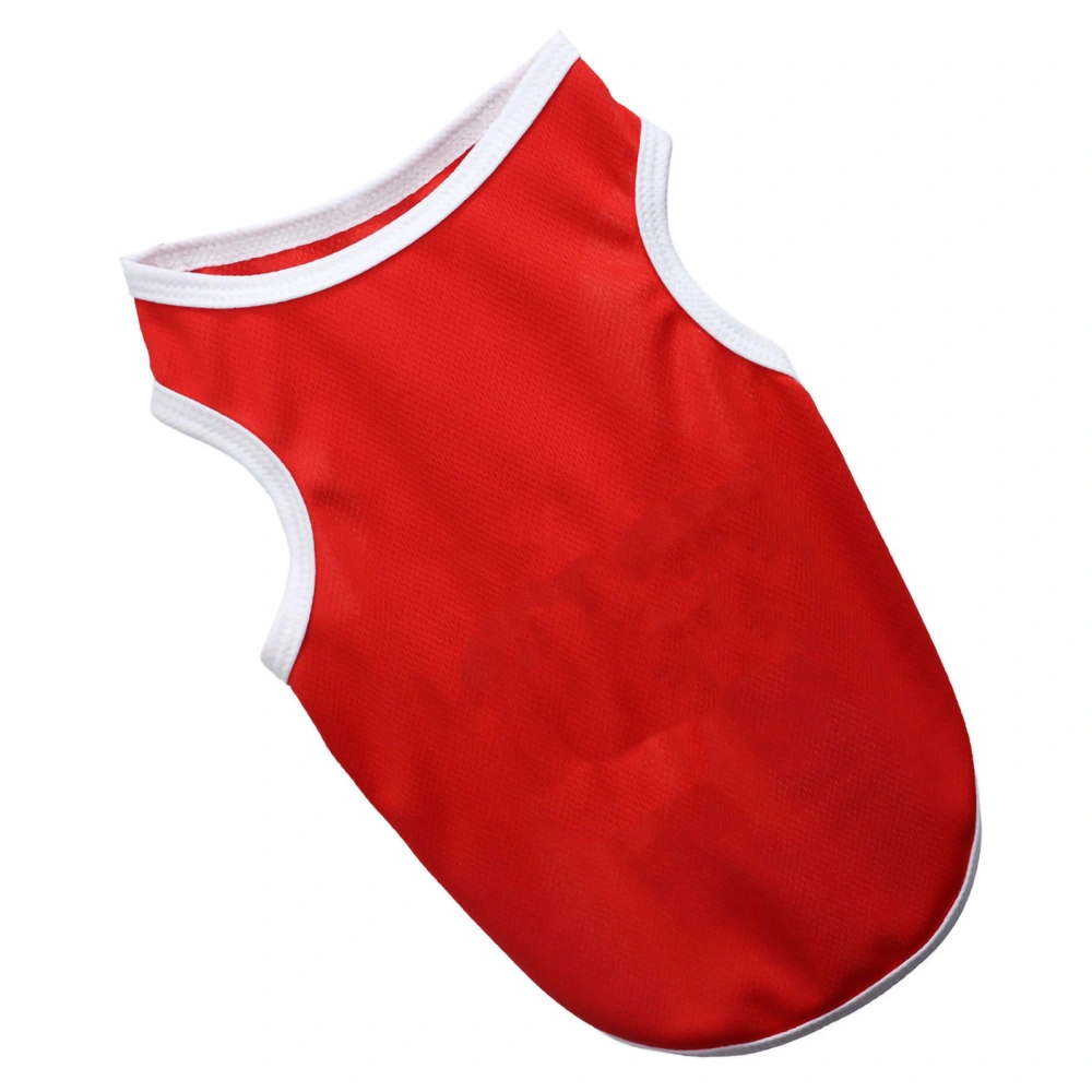 Pet Shirt Soft Breathable Fast Drying Cute Dog Sports Vest Apparel for Puppy Daily Party Red S