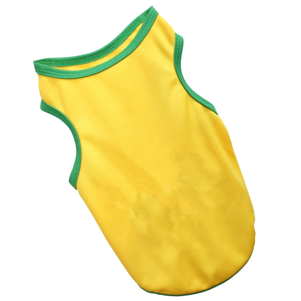 Pet Shirt Soft Breathable Fast Drying Cute Dog Sports Vest Apparel for Puppy Daily Party Yellow M