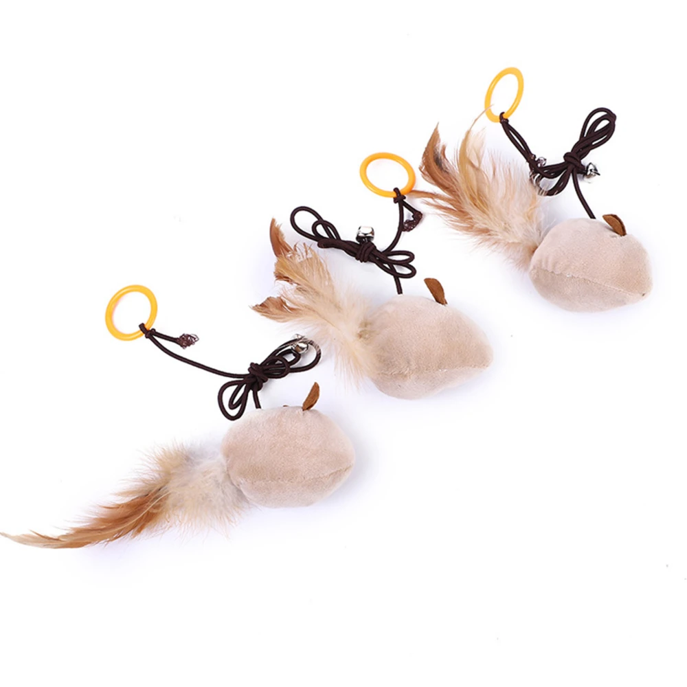 Buyweek Cat Feather Toy Interactive Funny Cat Toy with Bell for Indoor and Outdoor Activities