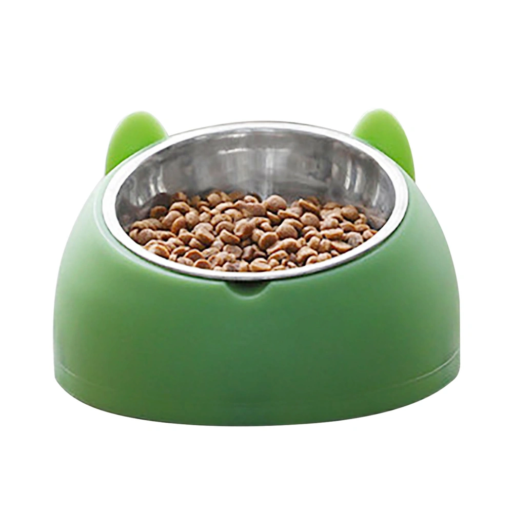 Pet Food Water Bowl Stainless Steel Detachable Prevent Slip Cartoon Shape Dog Cat Feeding BowlGreen Dog Shape