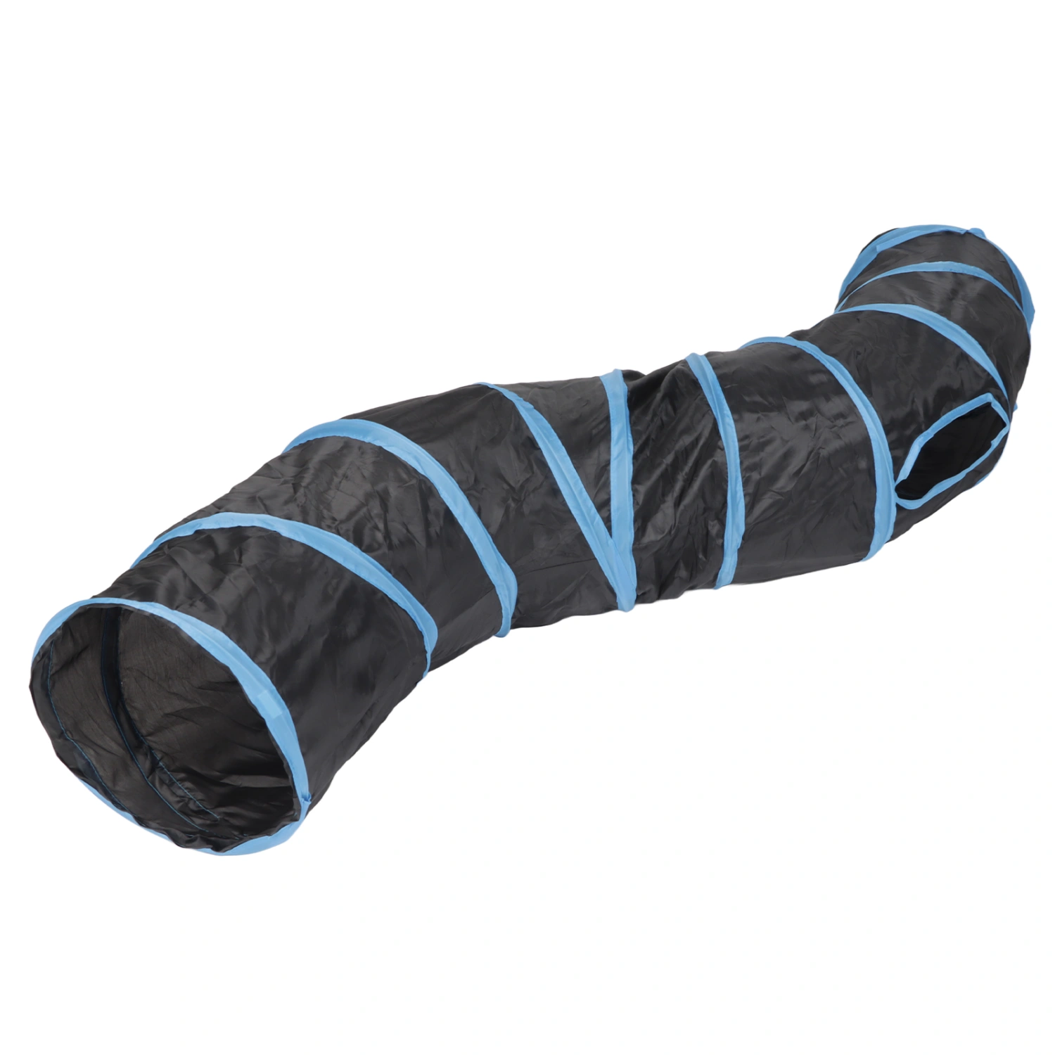 S Shape Cat Tunnel Tear Resistant Collapsible Cat Play Tube with 4 Openings for Puppies Kittens Rabbits Rabbits