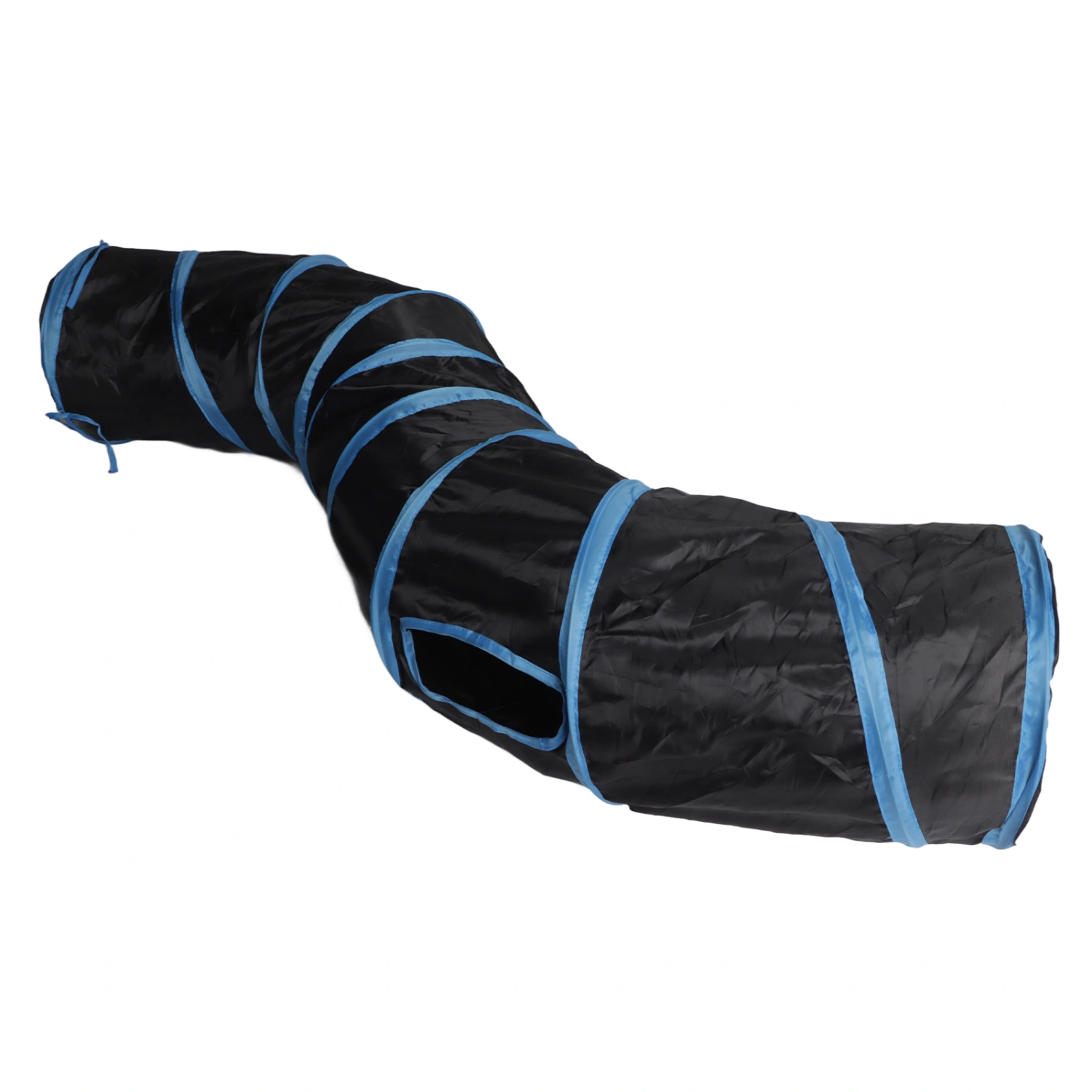 S Shape Cat Tunnel Tear Resistant Collapsible Cat Play Tube with 4 Openings for Puppies Kittens Rabbits Rabbits