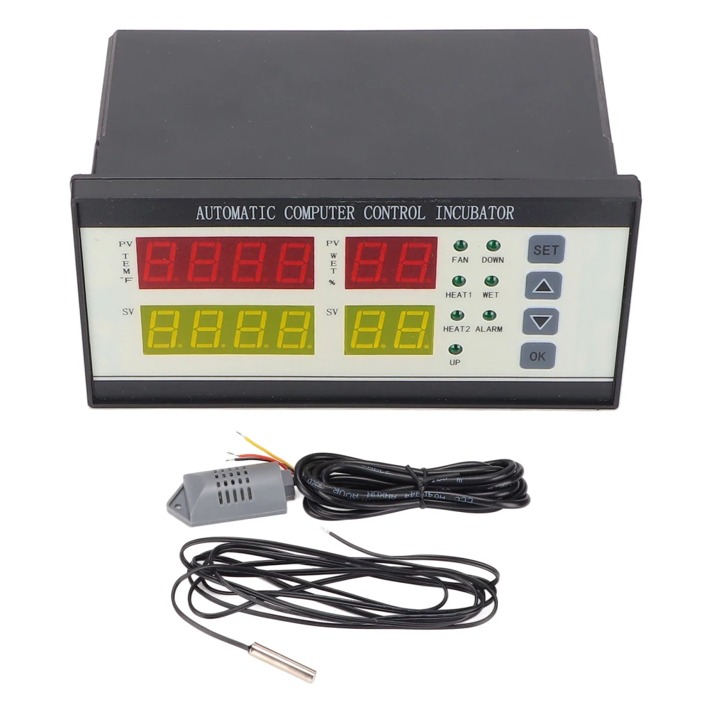 Incubator Controller Automatic Accurate Sensor Fahrenheit Egg Hatcher Temp Humidity Controller 110‑220V