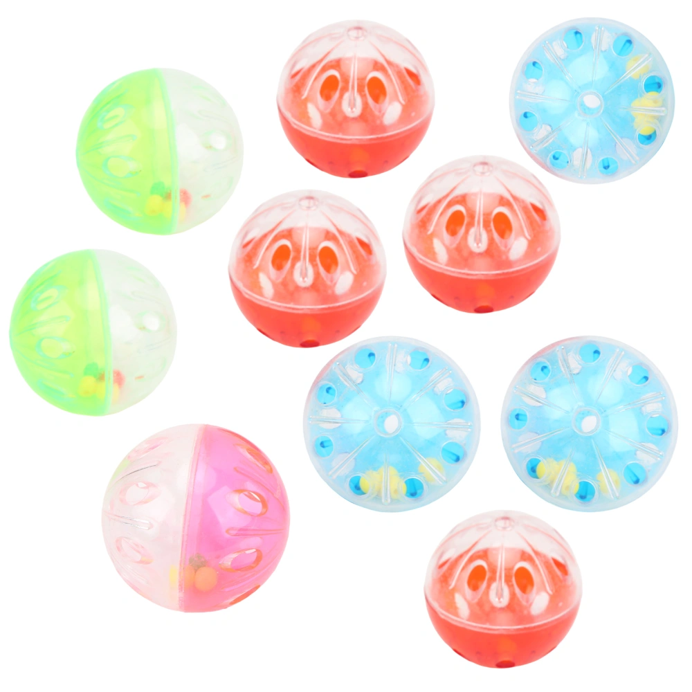 10pcs Bird Toys Ball Colorful Plastic Bird Jingle Balls Cage Accessories for Chewing Training Biting