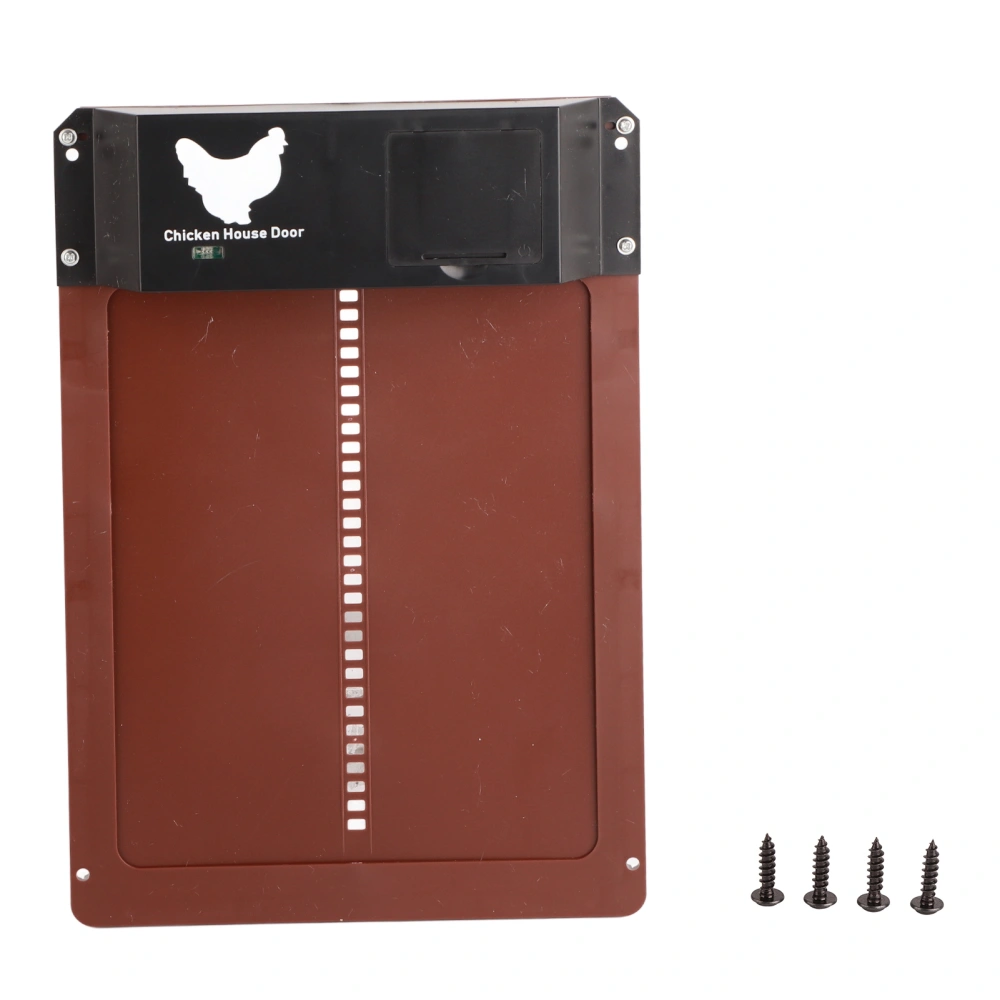 Chicken Coop Door Plastic Safe Automatic Light Sensing Chicken House Door OpenerBrown