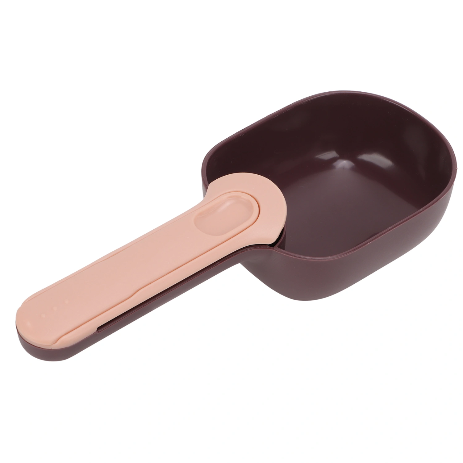 Dog Food Scoop Multifunction Clip Design Long Handle Pet Food Can Spoon for Cats Dogs Pets(Coffee Pink )