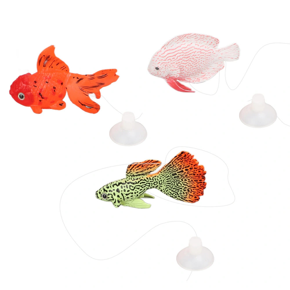 3pcs Artificial Glowing Fishes Silicone Colorful Simulation Decorative Aquarium Floating Ornament