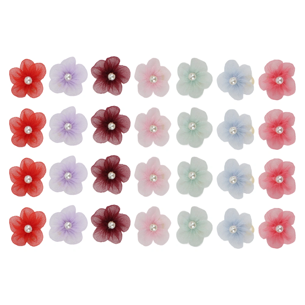 28Pcs Pet Head Flower Rubber Band Cute Multi Color Adjustable Flowers Rubber Bands for Pets Dogs