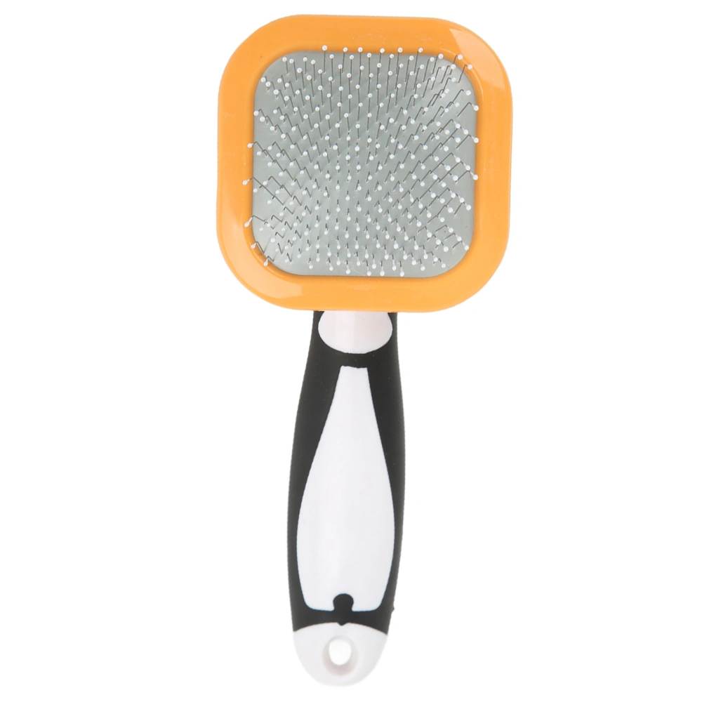 Small Pet Slicker Brush Rabbit Clean Grooming Brush with 360° Rotating Head Removes Floating and Loose HairOrange Head White Handle