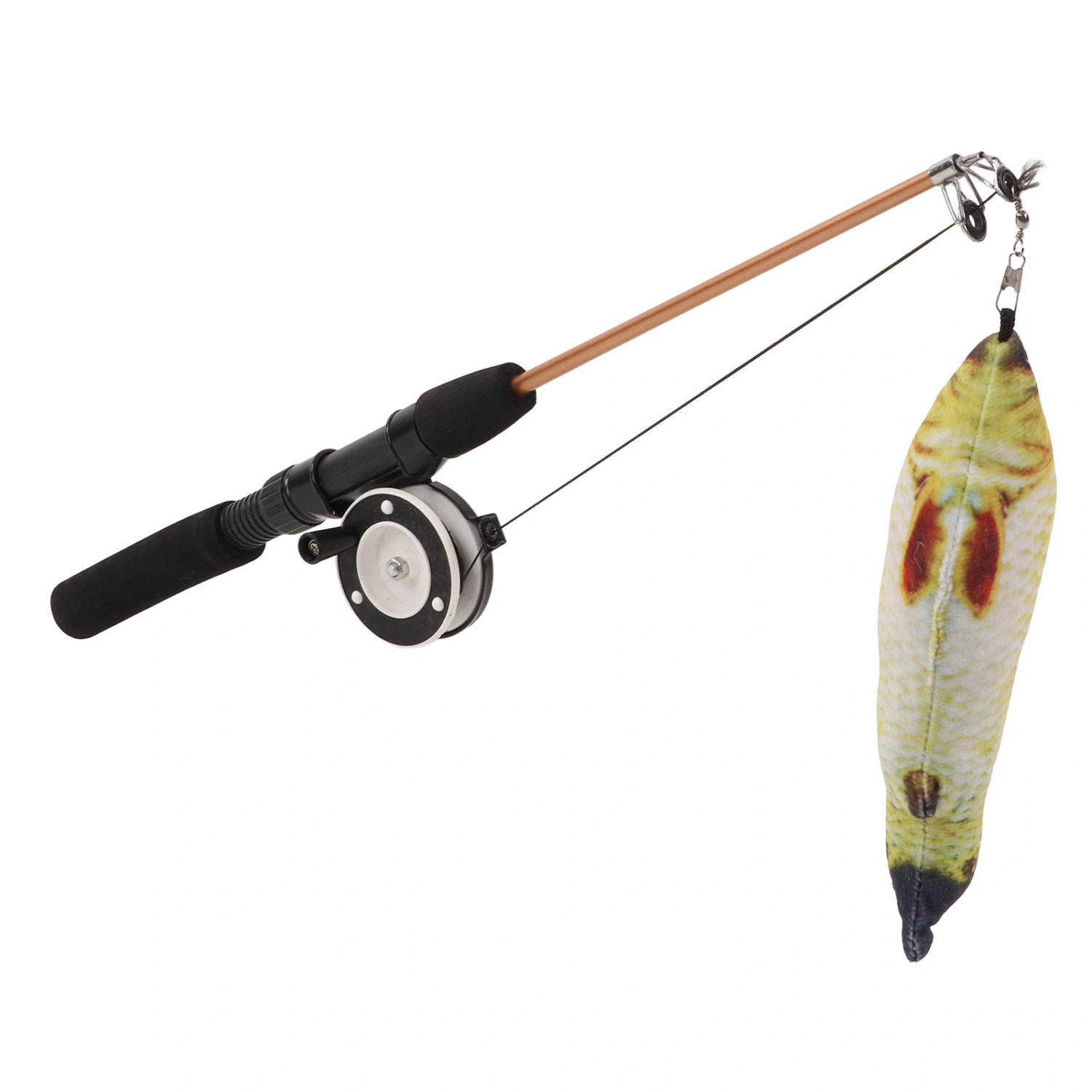 Retractable Cat Teaser Wand Toy Interactive Fishing Rod with Simulation Fish for Cats(Carp Fishing Rod )