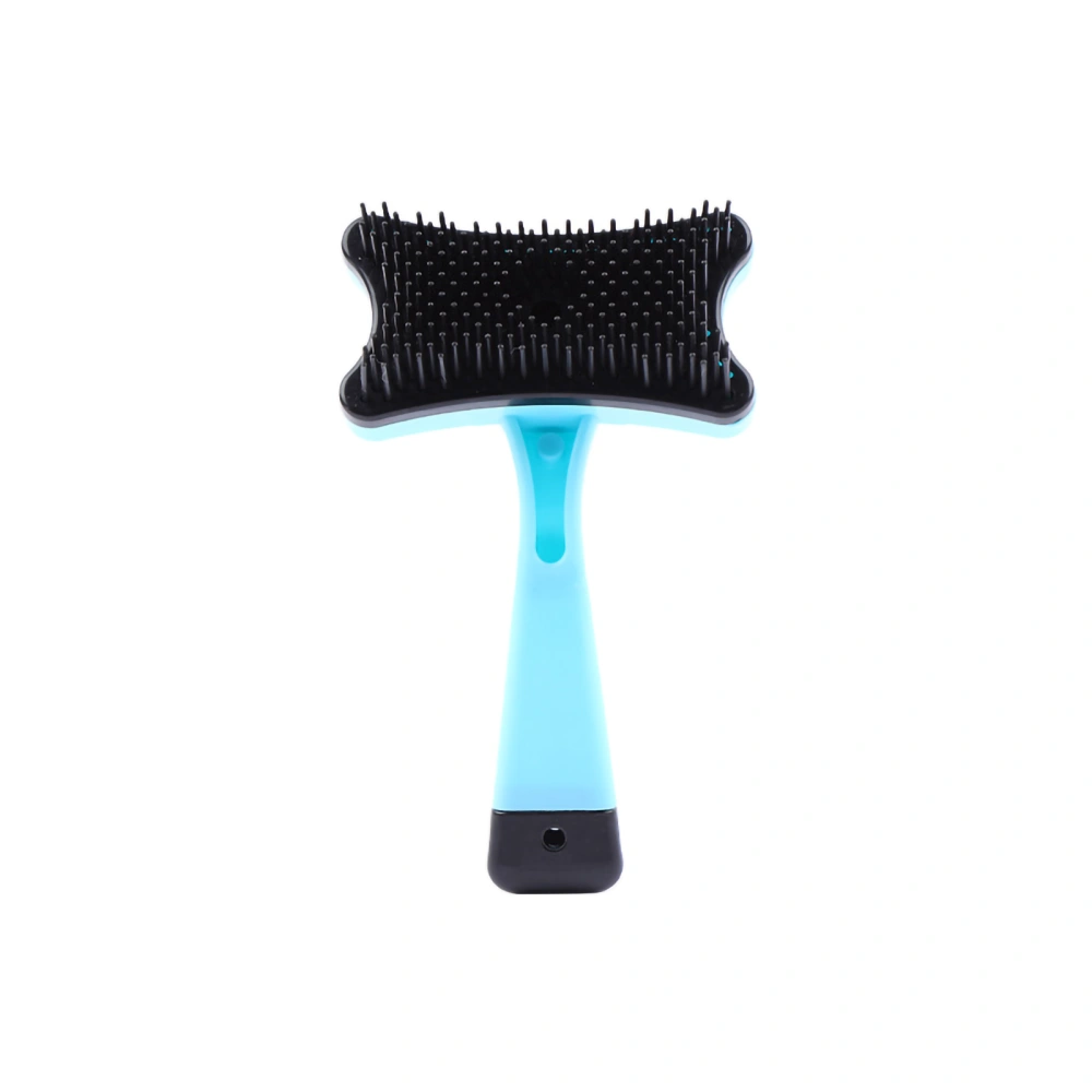 Pet Brush Self Cleaning Massage Particles Removes Loose Hair Pet Grooming Comb for Dogs CatsBlue