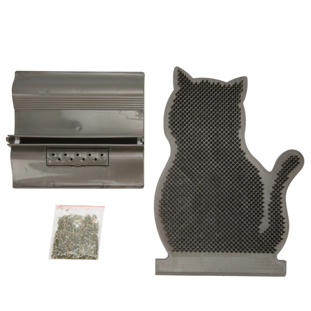 Cat Self Groomer Cat Wall Corner Rubbing Post Massager with Base and Catnip for Indoor Kitten and Small Dog