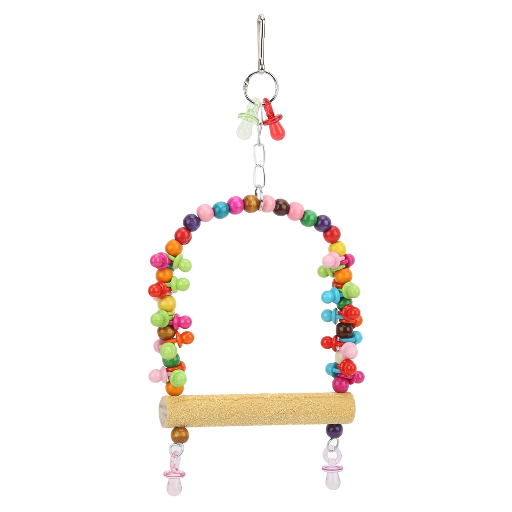 Bird Swing Toy Natural Wood Parrot Cage Toys for Small Parakeets Cockatiel Conures Finches Budgie Macaws Parrots