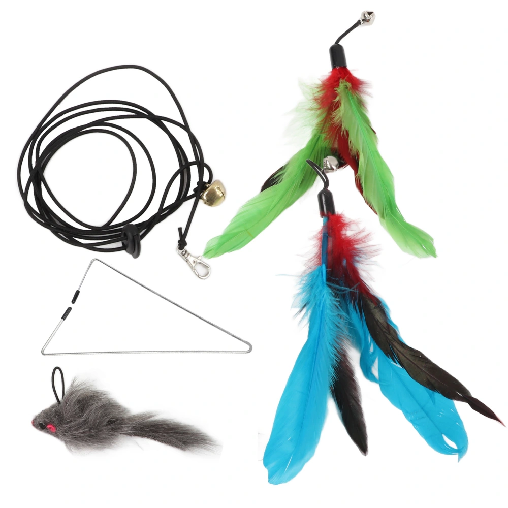 Buyweek Hanging Funny Cat Toy Interactive Feather Mouse Teaser Cat Toy for Indoor and Outdoor ActivitiesTriangular Hook