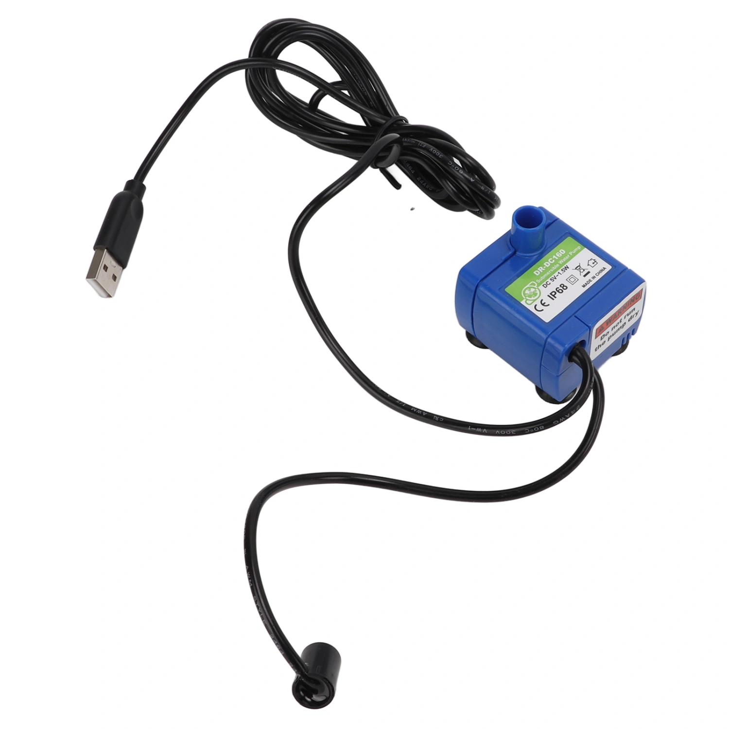 Pet Fountain Pump USB Ultra Quiet Cat Water Dispenser Pump with LED Light for Pet Drinking