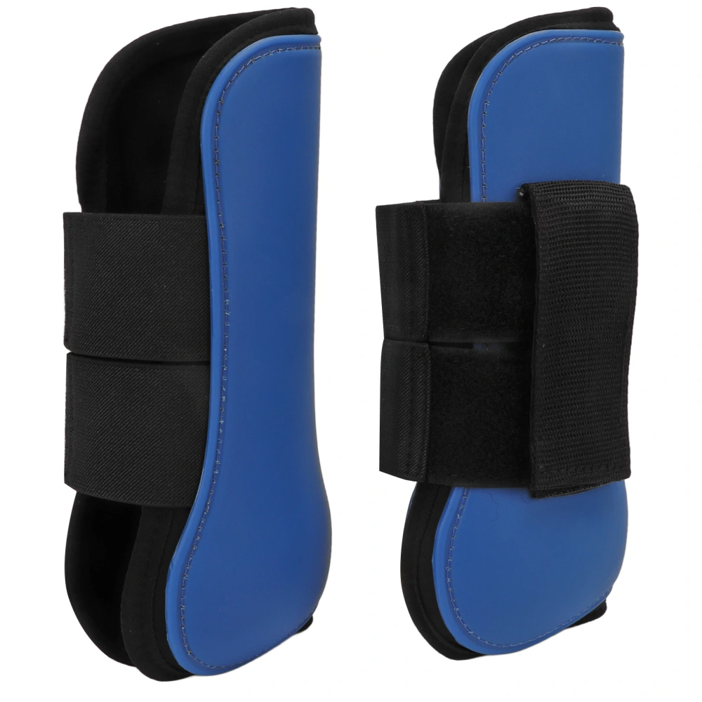 1 Pair Horse Leg Boots PU Shell Neoprene Secure Horse Tendon Boots for Jumping Equestrian CompetitionBlue Front Legs L